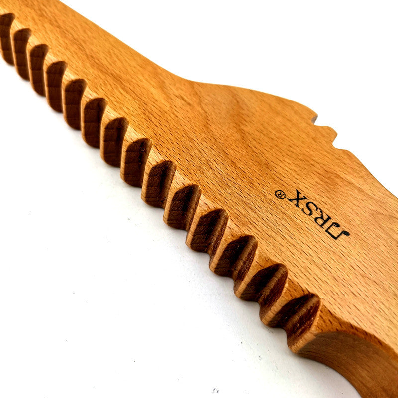 Wooden alligator music toy. Sound sensory exploration toy