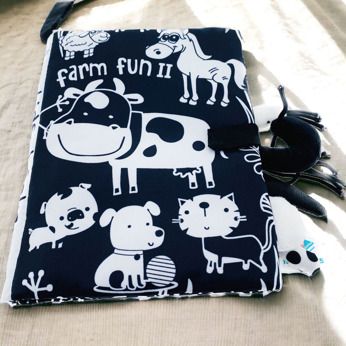 Baby Cloth Black White Red book. Sensory tail series