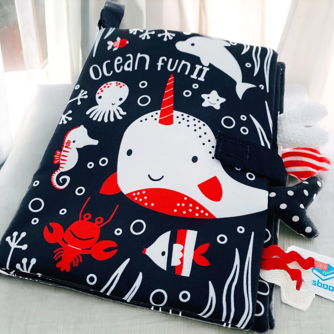 Baby Cloth Black White Red book. Sensory tail series