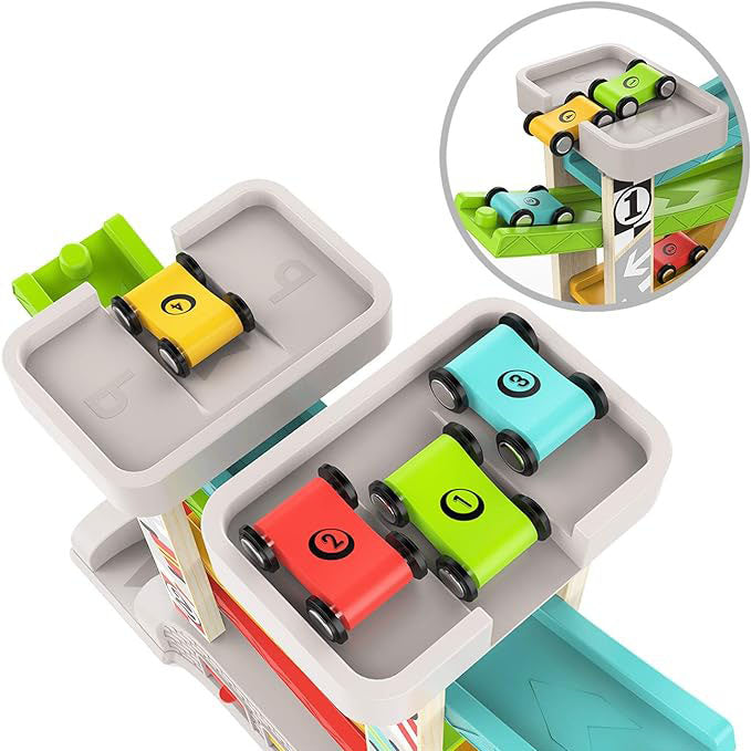 Topbright Car Ramp, Race Track, Garage, Wooden Cars Toy