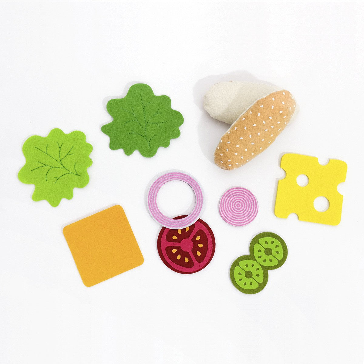 Felt Burger Sandwich Hotdog Pretend Play Kitchen Food Toy