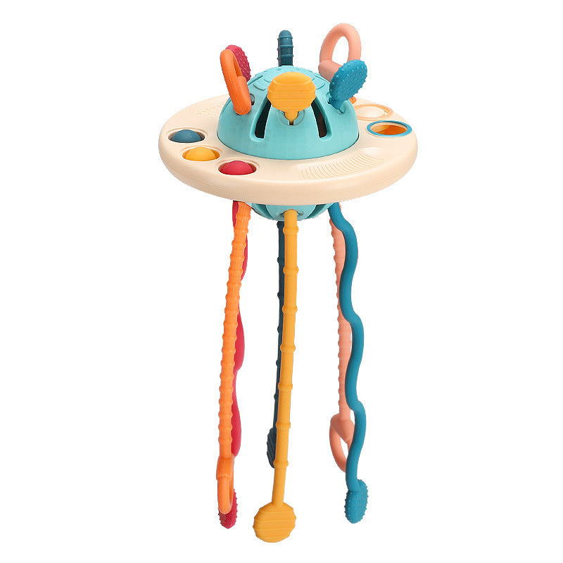 Silicone Pull String Interactive Busy UFO Fine Motor Toy