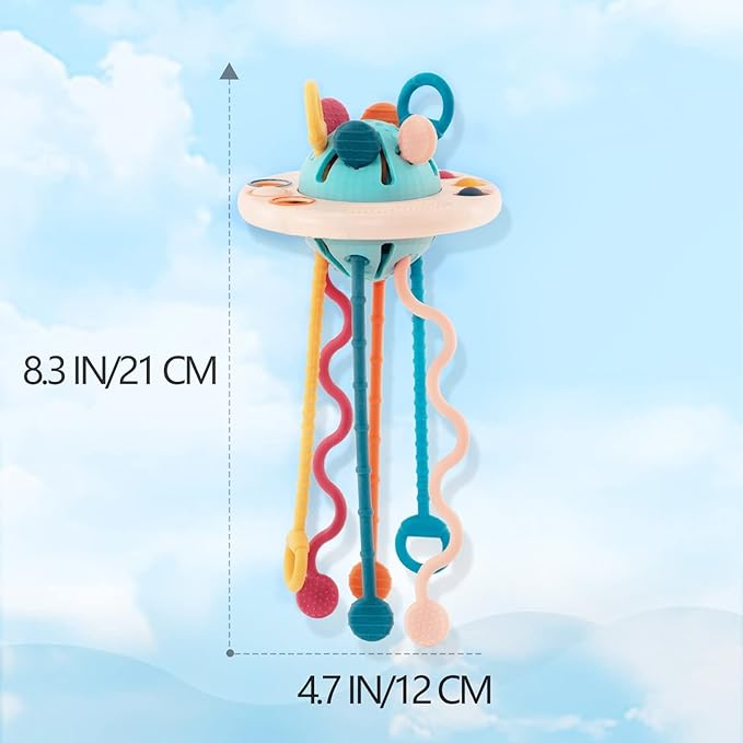 Silicone Pull String Interactive Busy UFO Fine Motor Toy