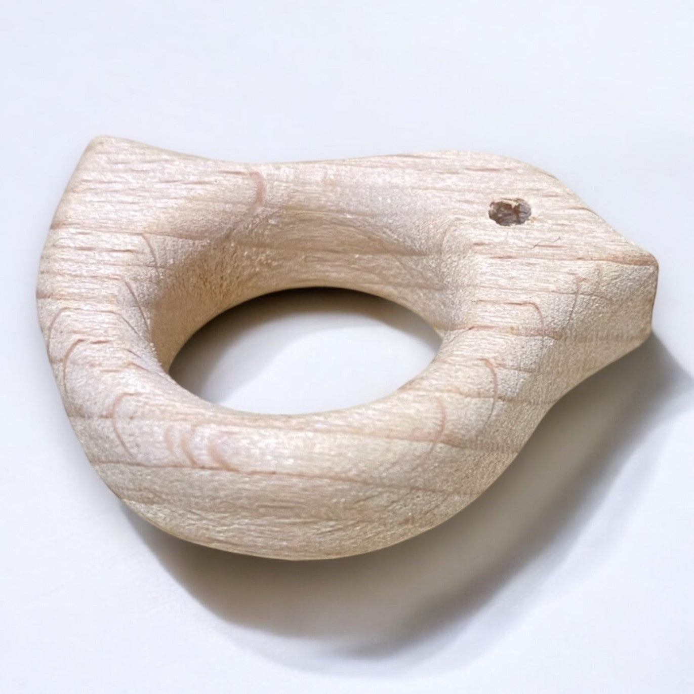 Mini tiny wooden animal teether. Perfect for small hands