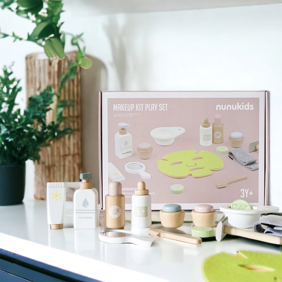 Wooden Toy Facial Spa Set Pretend Play Imaginative Fun