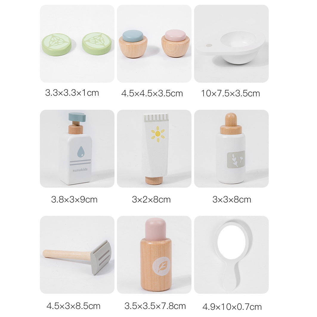 Wooden Toy Facial Spa Set Pretend Play Imaginative Fun