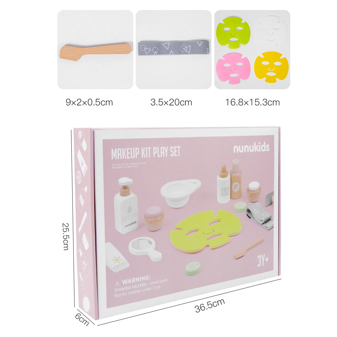 Wooden Toy Facial Spa Set Pretend Play Imaginative Fun