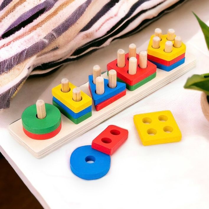 Wooden Toy Shape Sorting Montessori Inspired Early Learning