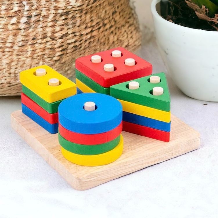 Wooden Toy Shape Sorting Montessori Inspired Early Learning