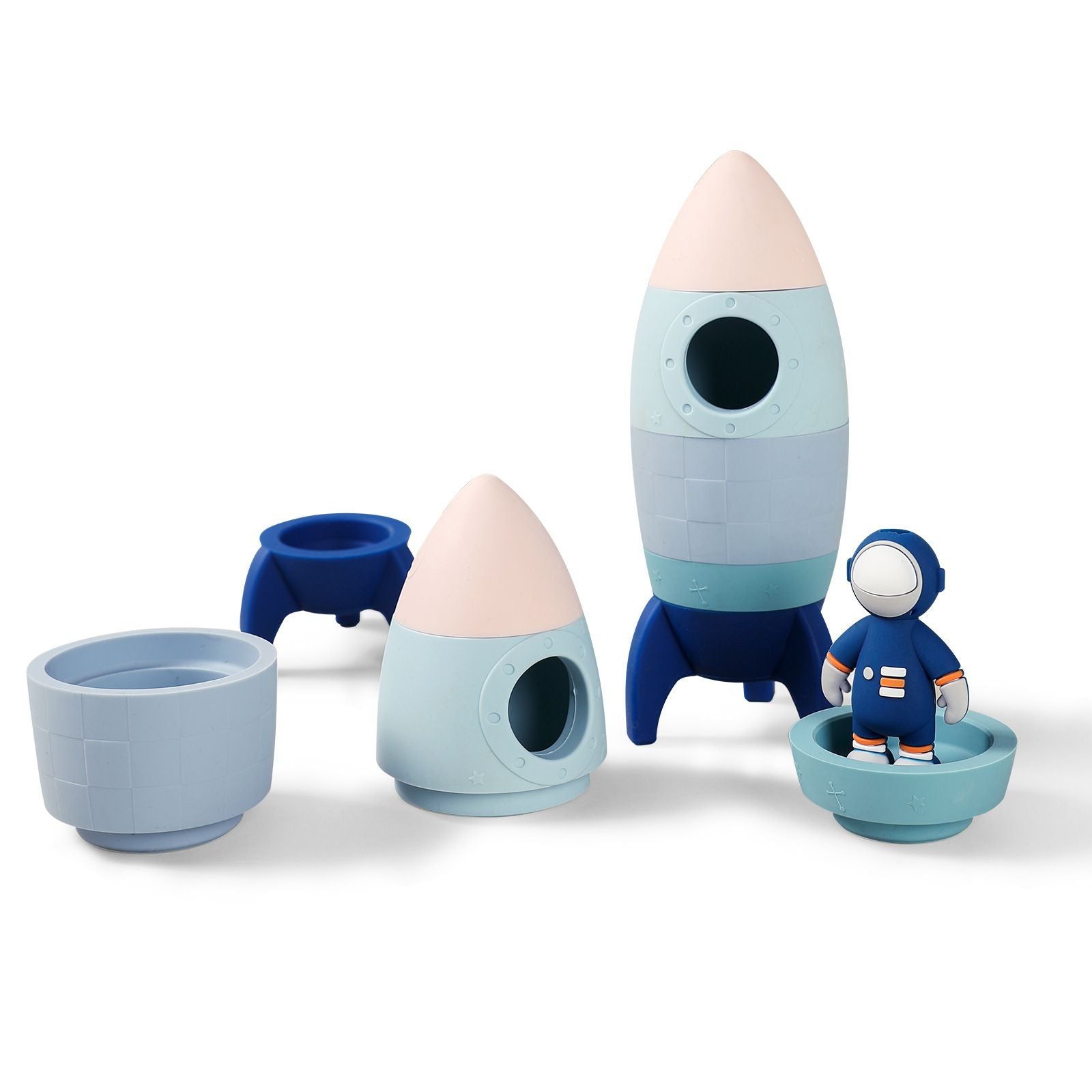 Food Grade Silicone Rocket, Astronaut Pretend Play. Safe for even infant and baby