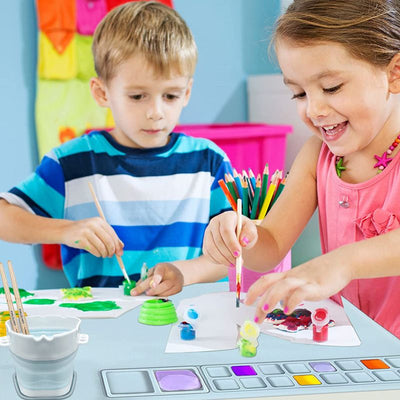Silicone activity painting mat with collapsable cup