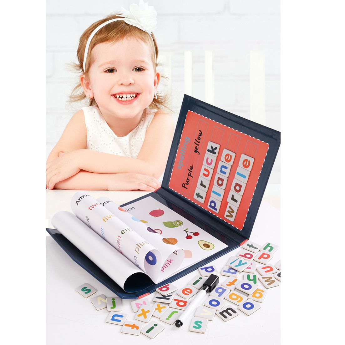 Spelling Educational Game Book with magnets and erasable marker