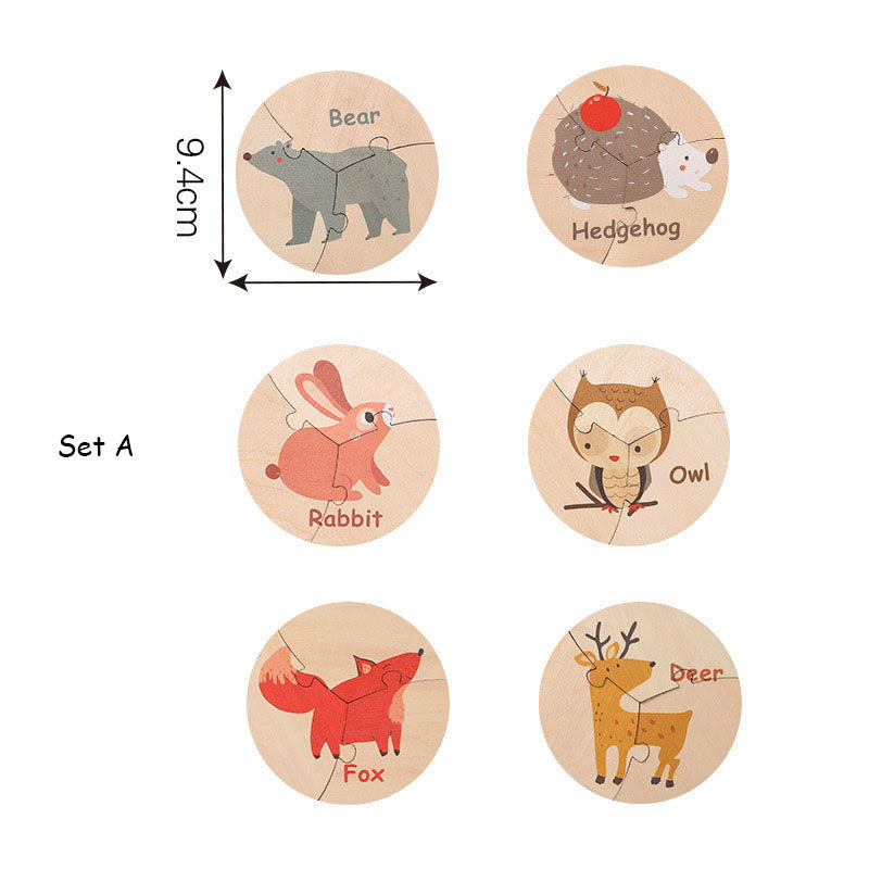 Wooden Simple Baby 3 piece Jigsaw Puzzle