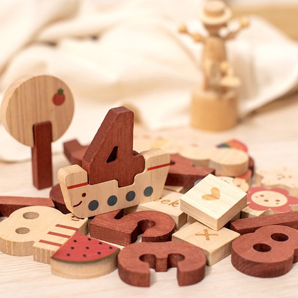 Wooden Alphabet Letters Number Blocks. Hands on creative learning
