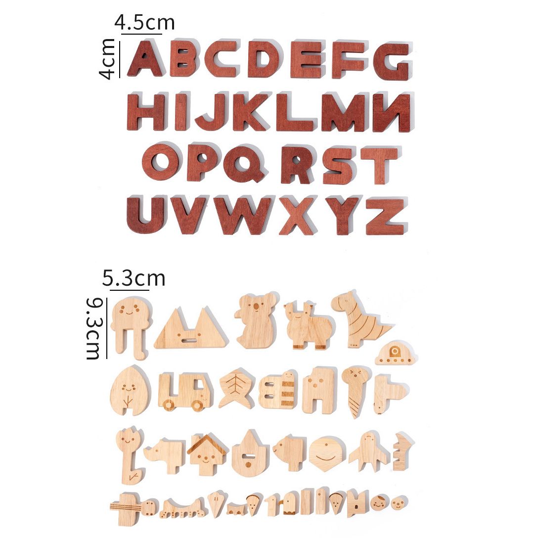 Wooden Alphabet Letters Number Blocks. Hands on creative learning