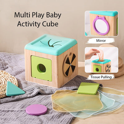 Montessori Inspired Wooden Baby Activity Cube