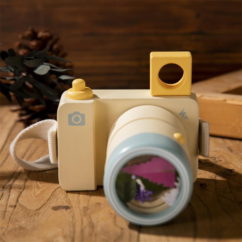 Wooden Kaleidoscope Camera Pretend Play Simulation Toy Gift
