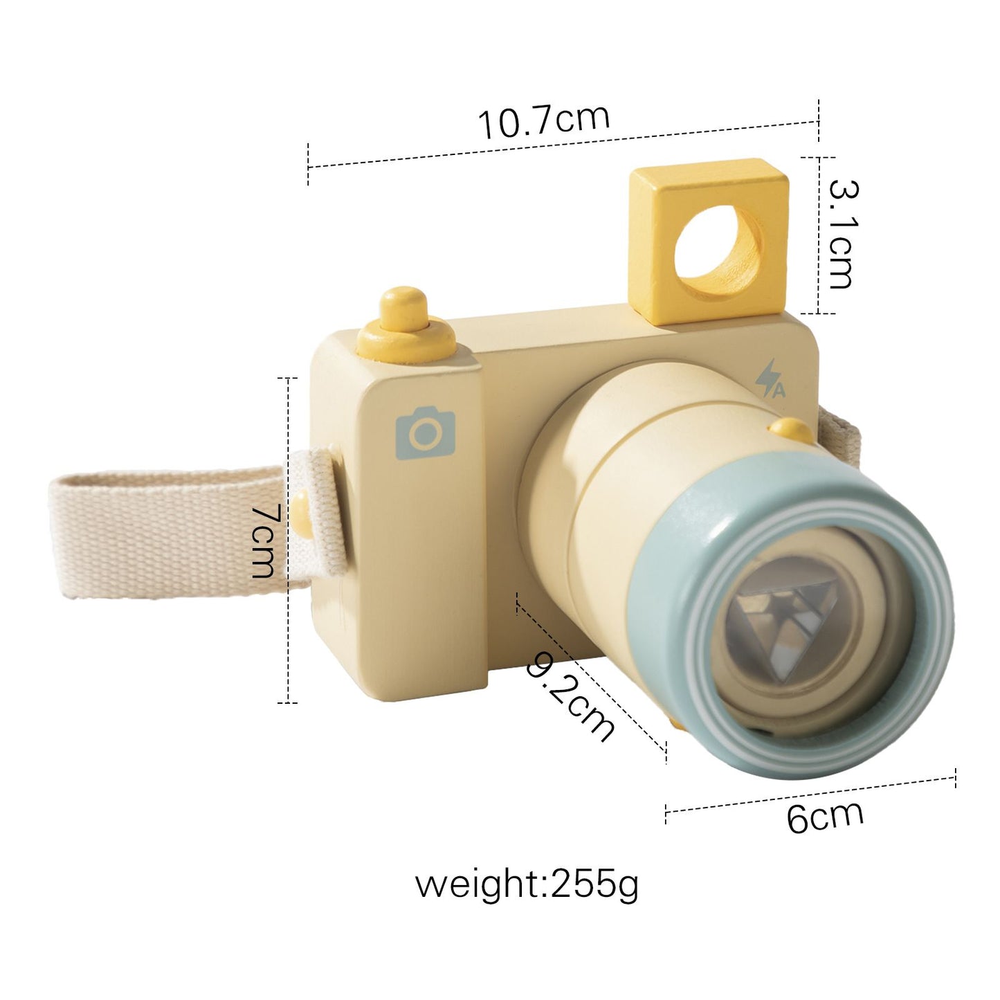 Wooden Kaleidoscope Camera Pretend Play Simulation Toy Gift