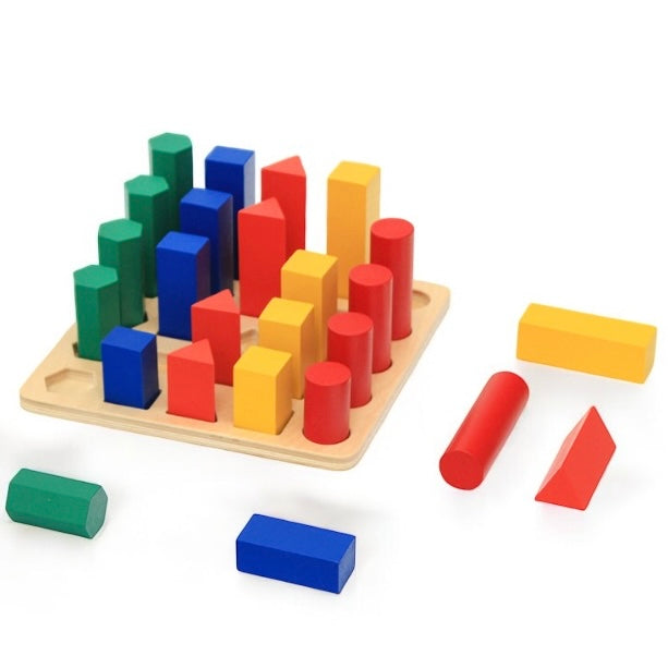 Montessori Knobless Cylinders Educational Toy Unlock your child's potential with the Montessori Knobless Cylinders Educational Toy, a timeless educational tool designed to foster early learning and visual discrimination skills. Crafted with precision and care, this toy offers a hands-on experience that nurtures your child's cognitive development while engaging their senses in a safe and stimulating environment. Key Features: Montessori Learning: Rooted in the principles of Montessori education, this toy i