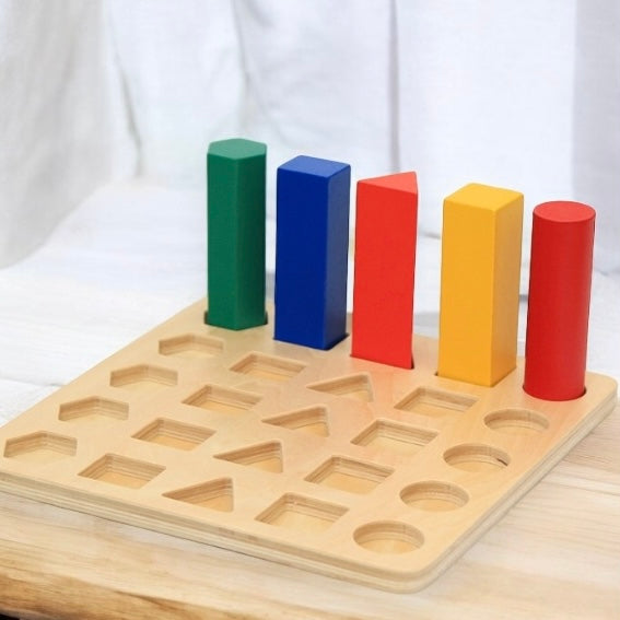 Montessori Knobless Cylinders Educational Toy Unlock your child's potential with the Montessori Knobless Cylinders Educational Toy, a timeless educational tool designed to foster early learning and visual discrimination skills. Crafted with precision and care, this toy offers a hands-on experience that nurtures your child's cognitive development while engaging their senses in a safe and stimulating environment. Key Features: Montessori Learning: Rooted in the principles of Montessori education, this toy i