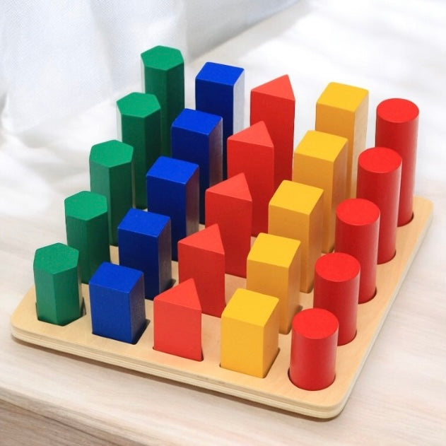 Montessori Knobless Cylinders Educational Toy Unlock your child's potential with the Montessori Knobless Cylinders Educational Toy, a timeless educational tool designed to foster early learning and visual discrimination skills. Crafted with precision and care, this toy offers a hands-on experience that nurtures your child's cognitive development while engaging their senses in a safe and stimulating environment. Key Features: Montessori Learning: Rooted in the principles of Montessori education, this toy i