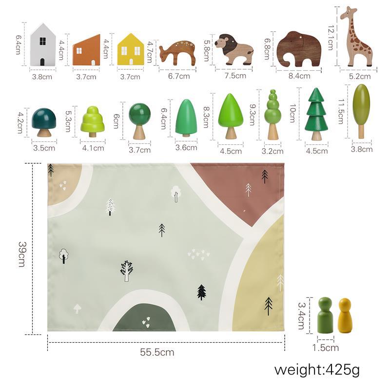 Montessori Inspired Wooden Forest Scene Animal Pretend Play