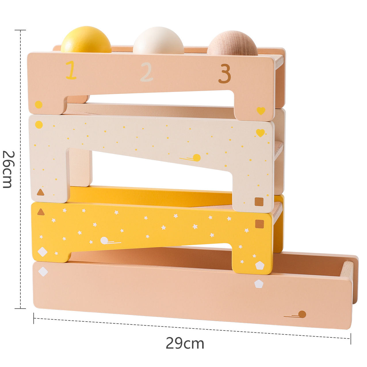 Changeable car track to knocking ball multi play wooden toy