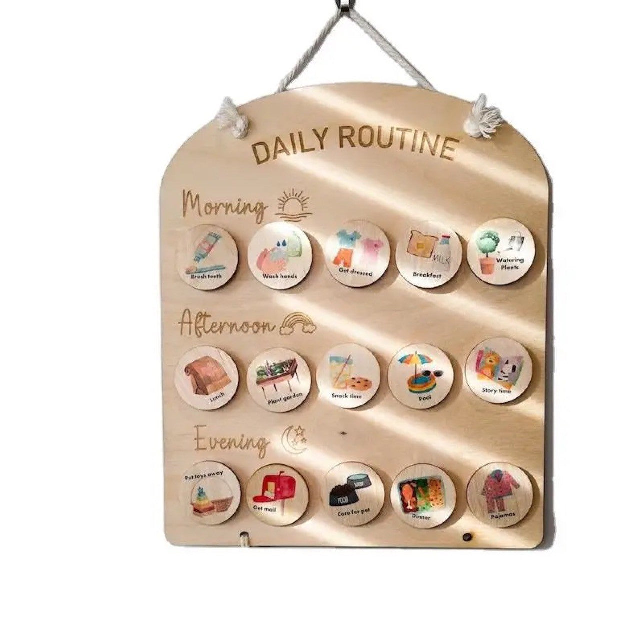 Montessori Inspired Wooden Daily Routine Chart
