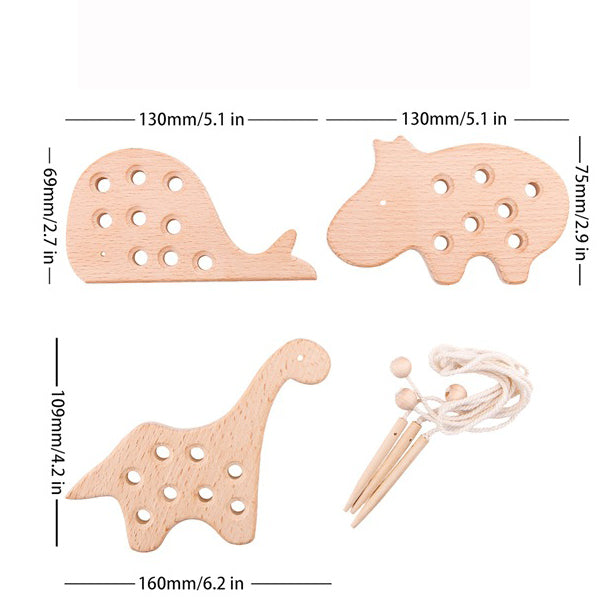 Wooden threading animal toy Fine Motor Skill Development Toy