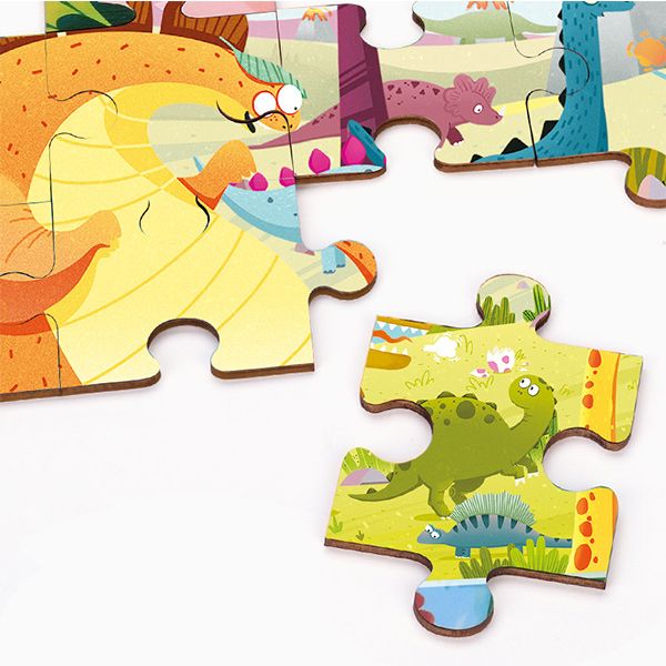 TOI Dinosaur Children 100pc Wooden Jigsaw Puzzle With Tray