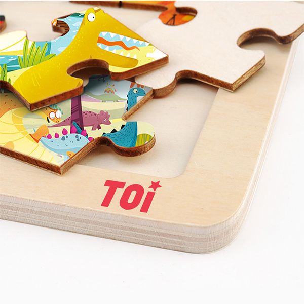 TOI Dinosaur Children 100pc Wooden Jigsaw Puzzle With Tray