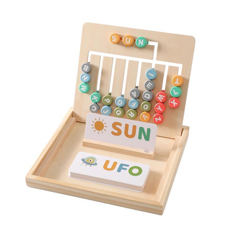 Wooden Alphabet Learning, Word Building Montessori inspired Puzzle Toy