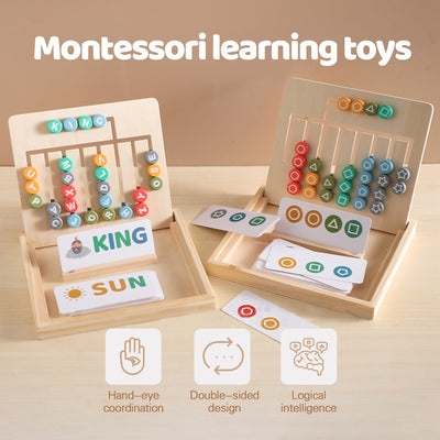 Wooden Alphabet Learning, Word Building Montessori inspired Puzzle Toy