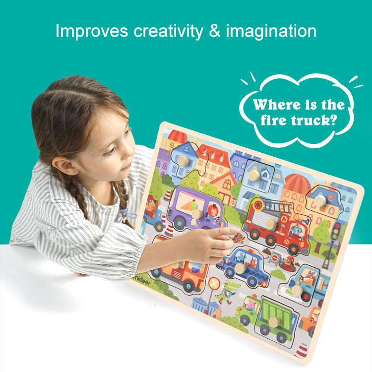 Mideer Big Knob Handle Wooden Puzzle.