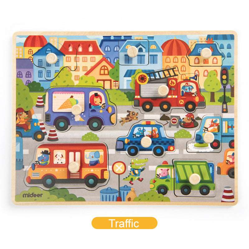 Mideer Big Knob Handle Wooden Puzzle.