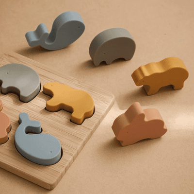 Silicone Animal Puzzle - Baby Big Block Puzzle for Early Learning