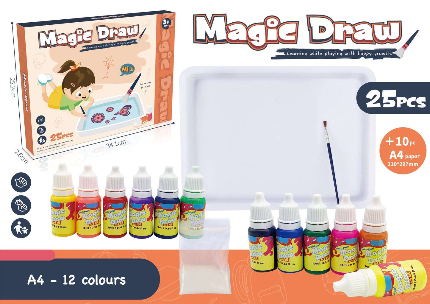 Kids Marbling Kit. Art & Craft. Creative painting. Hobby Kit.