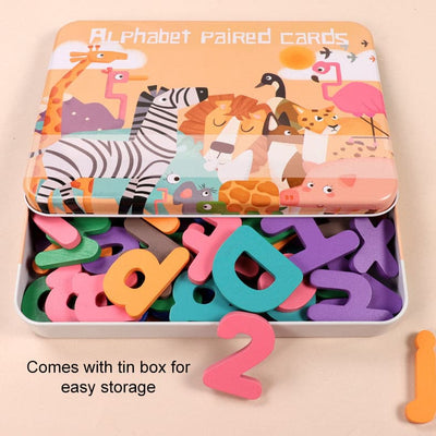 Wooden Alphabet & Number Learning Cards. Montessori Children Toy