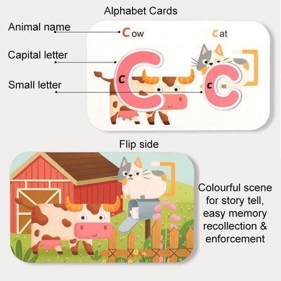 Wooden Alphabet & Number Learning Cards. Montessori Children Toy