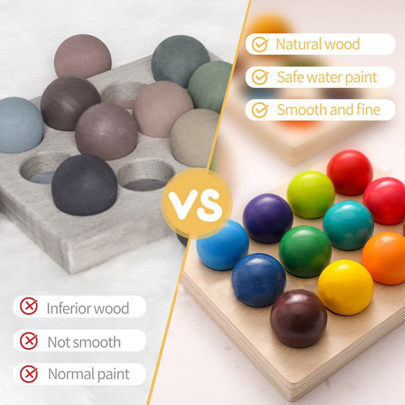 Wooden Colour Sorting Balls Toy for Early Learning Toy