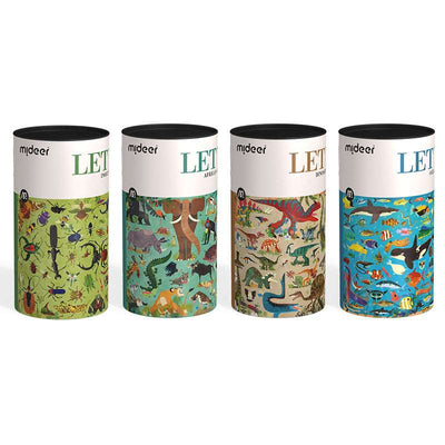 Mideer Let's Learn Encyclopaedia Barrel Jigsaw Puzzle (126pc) Dino Ocean Insect Safari Animals