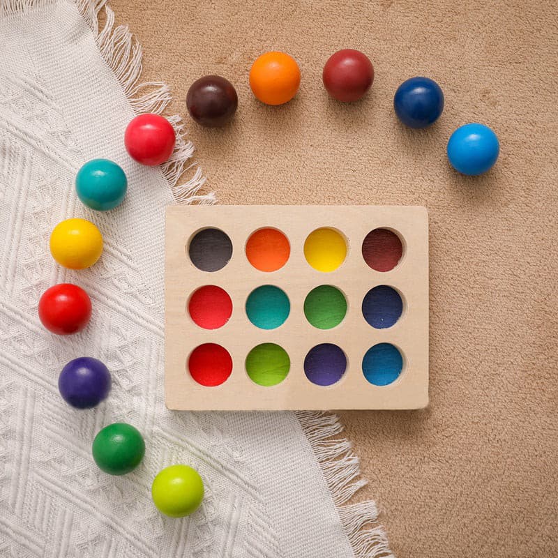 Wooden Colour Sorting Balls Toy for Early Learning Toy