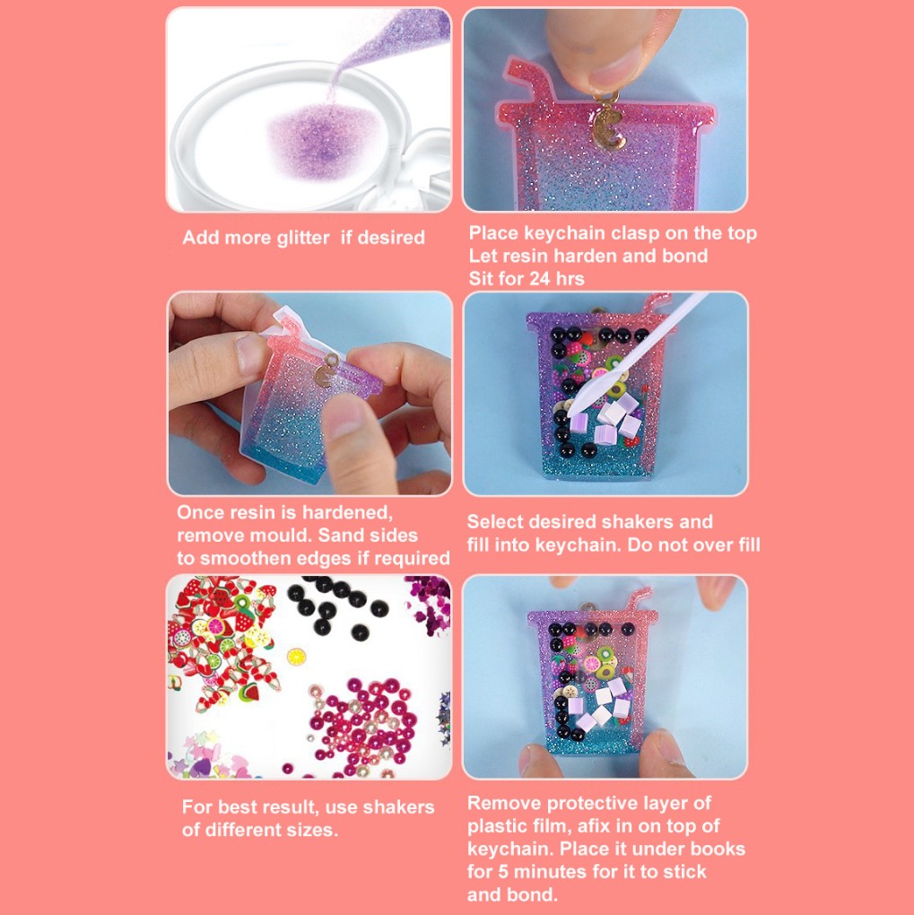 DIY Resin Shaker Keychain Craft Kit Children Art & Craft