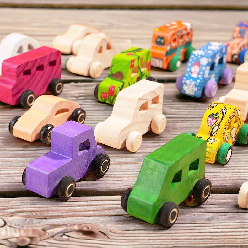 Wooden DIY cars. Paint your own vehicle. Children Art Creativity Kit. Great for parties