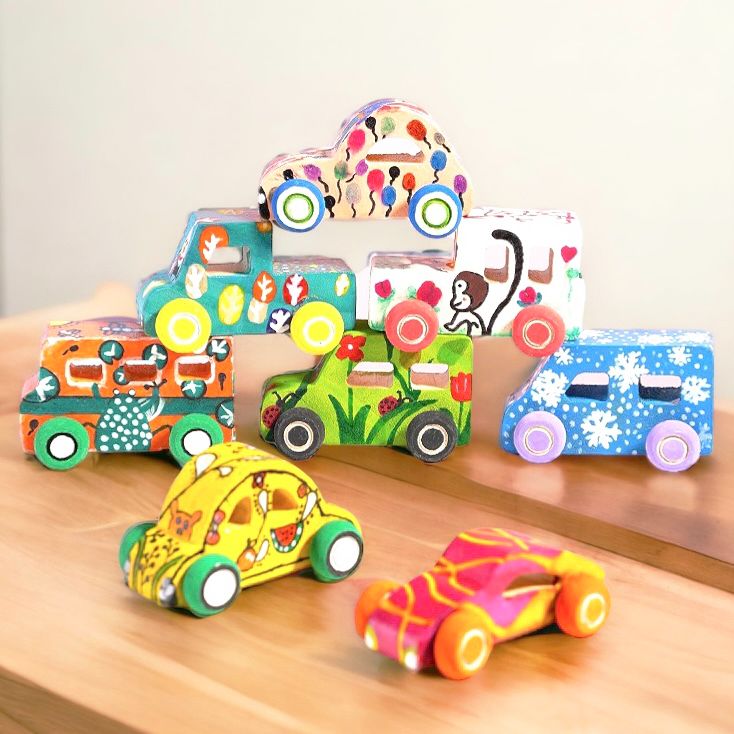 Wooden DIY cars. Paint your own vehicle. Children Art Creativity Kit. Great for parties