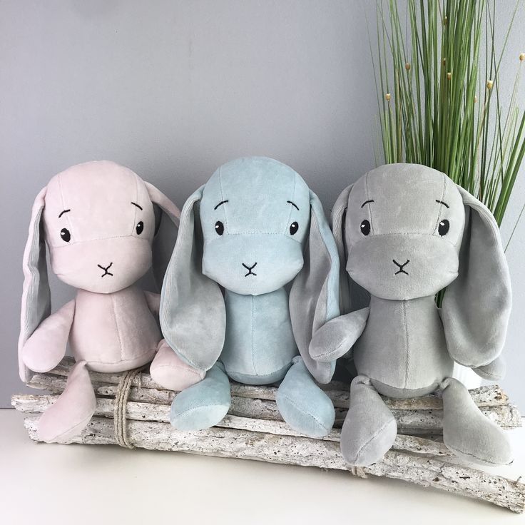 EFFIKI Rabbit Baby Soft Toy. Grey and 20cm size.