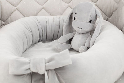 EFFIKI Rabbit Baby Soft Toy. Grey and 20cm size.