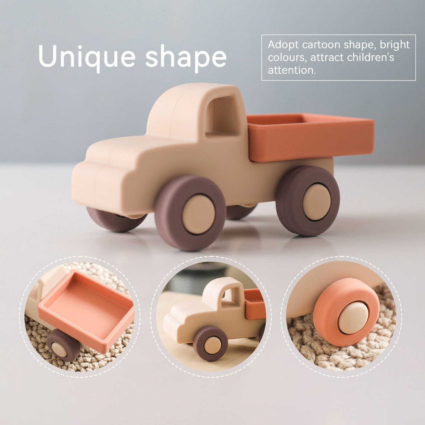 Food Grade Silicone Transportation Vehicle Toy. Infant Safe
