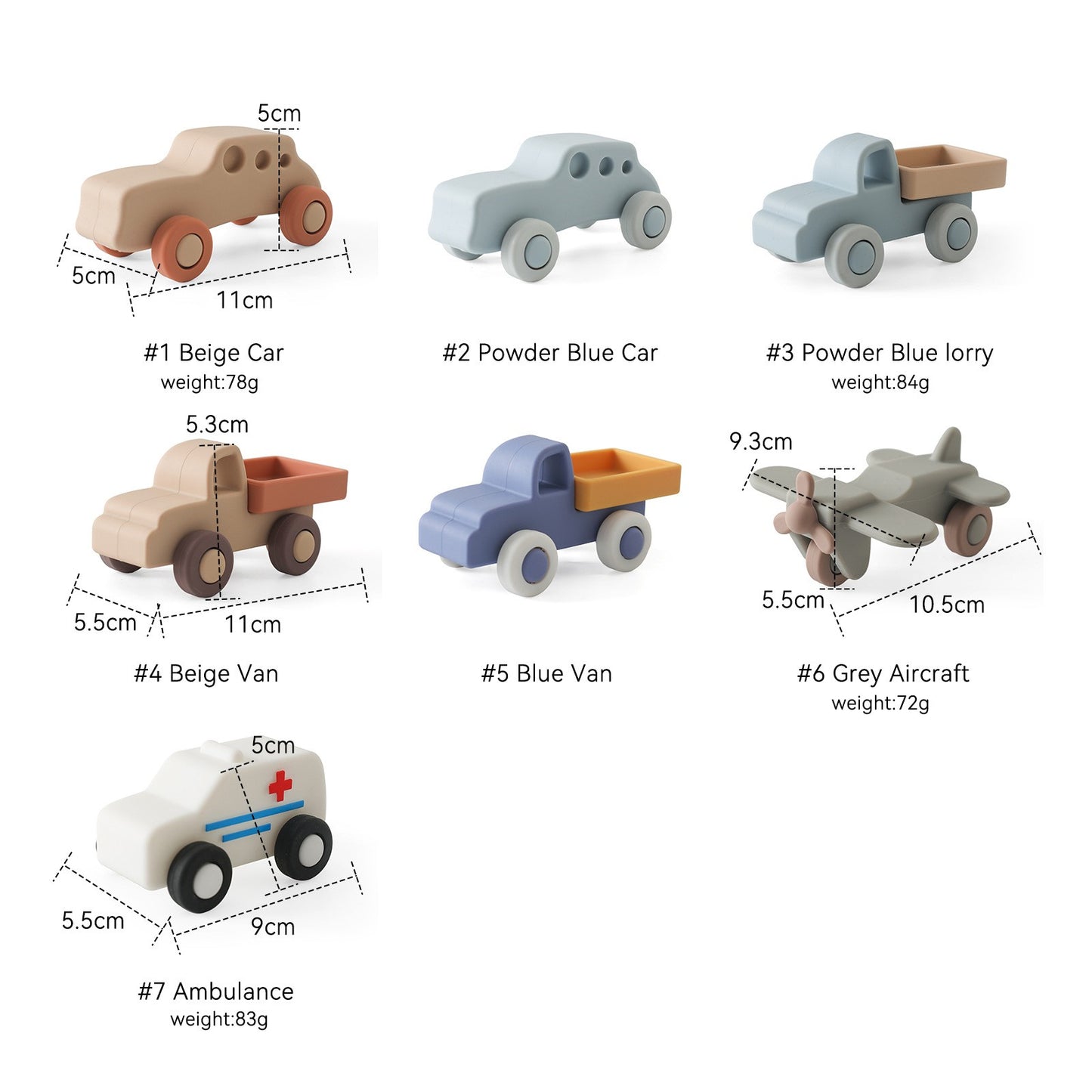 Food Grade Silicone Transportation Vehicle Toy. Infant Safe