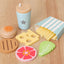 Wooden burger, French Fries, Drinks Pretend Kitchen Play Set